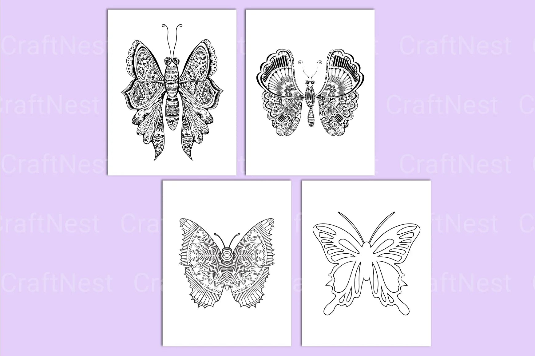 Butterfly Coloring Page - CraftNest - Digital Crafting and Art