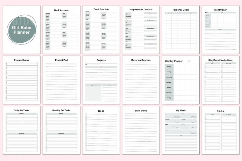 Girl Babe Planner: Stylish & Functional Organizer - CraftNest - Digital Crafting and Art