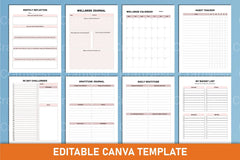 Wellness Planner Canva Interior Design - CraftNest - Digital Crafting and Art