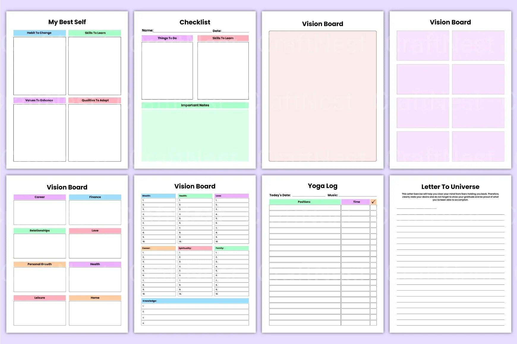 Vision Manifestation Workbook for Goal Setting and Success - CraftNest - Digital Crafting and Art