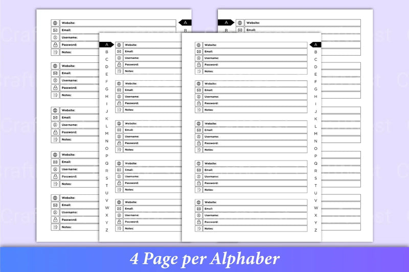 Password Book with Tabs for Easy Organization - CraftNest - Digital Crafting and Art