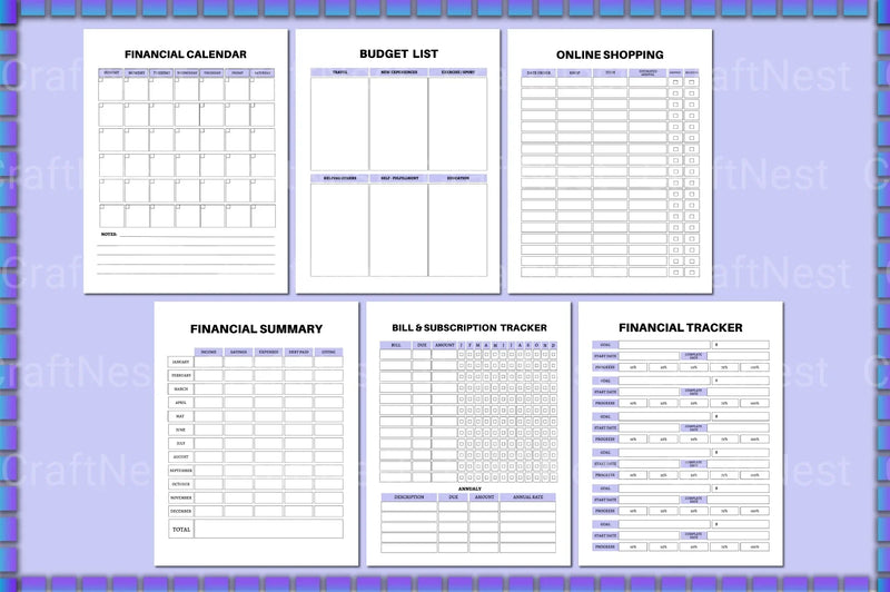 Budget Financial Planner - CraftNest - Digital Crafting and Art