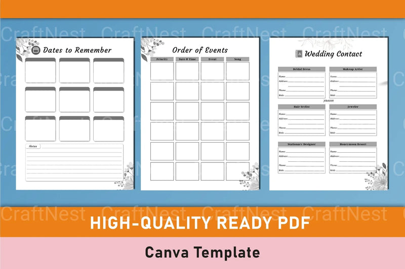 Wedding Planner Canva Template - CraftNest - Digital Crafting and Art