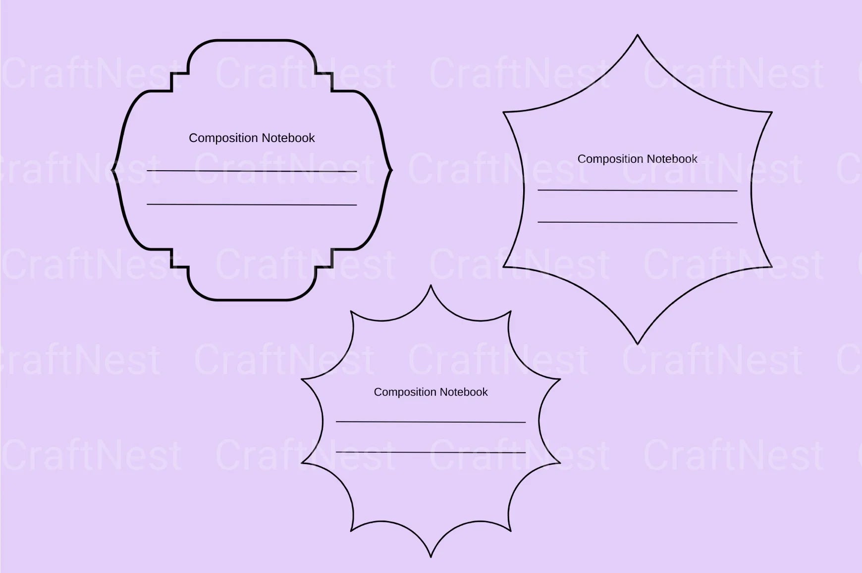 Customizable Composition Notebook Labels - CraftNest - Digital Crafting and Art
