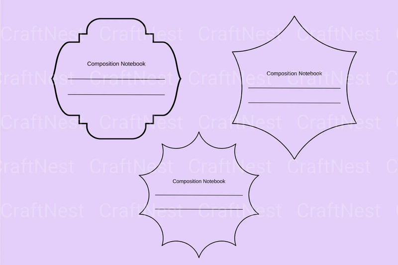 Customizable Composition Notebook Labels - CraftNest - Digital Crafting and Art