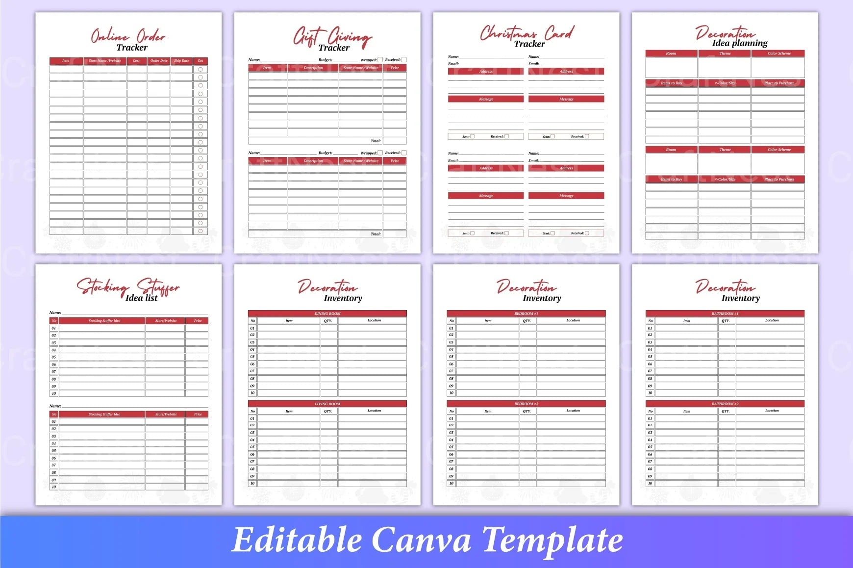 Christmas Planner Canva Interior Design - CraftNest - Digital Crafting and Art
