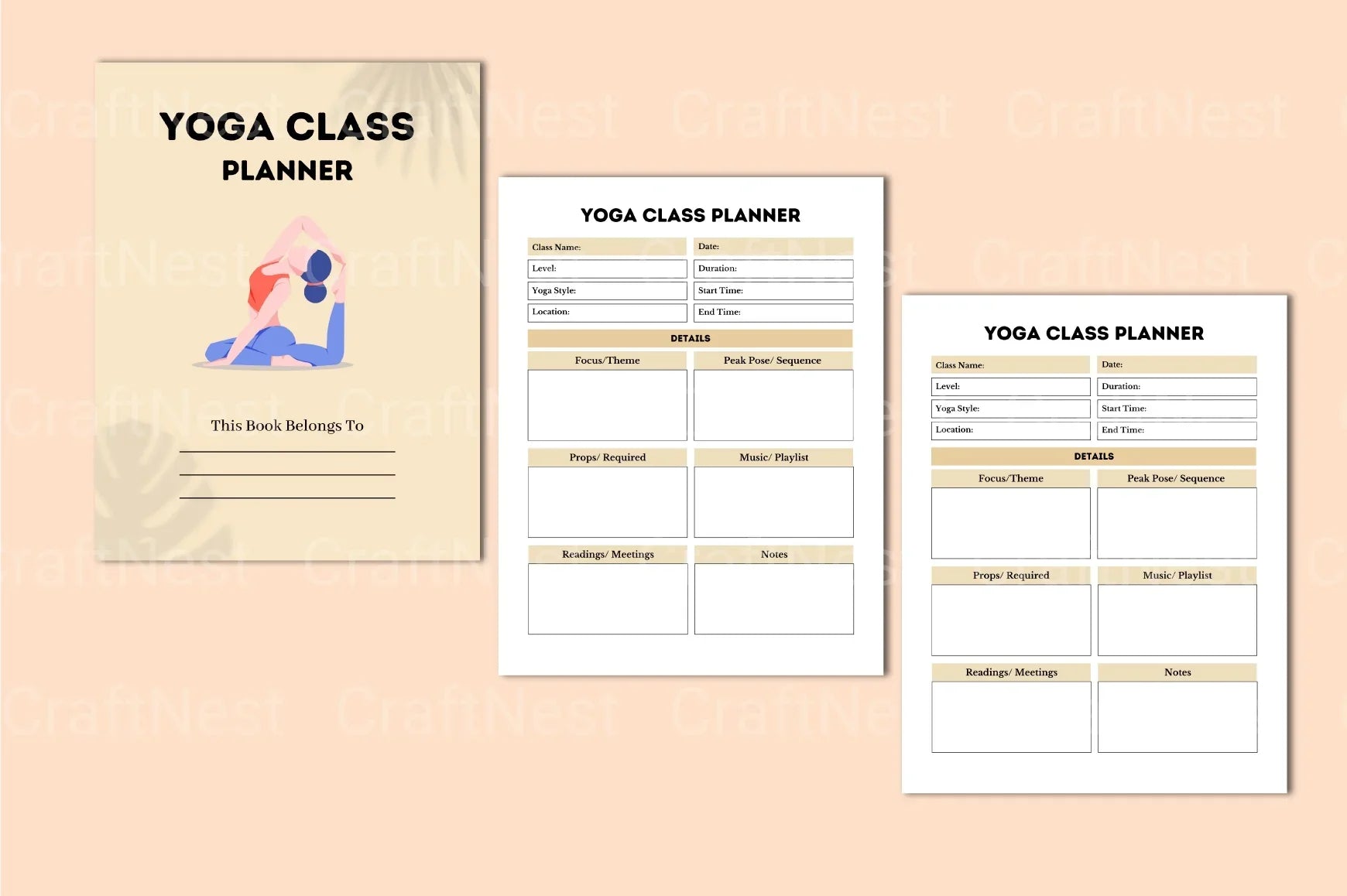 Yoga Class Planner - CraftNest - Digital Crafting and Art