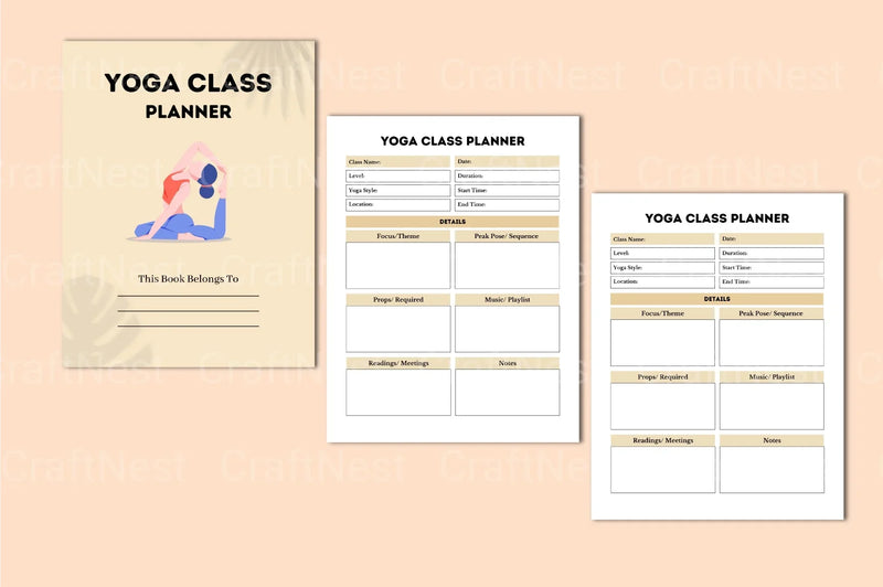 Yoga Class Planner - CraftNest - Digital Crafting and Art
