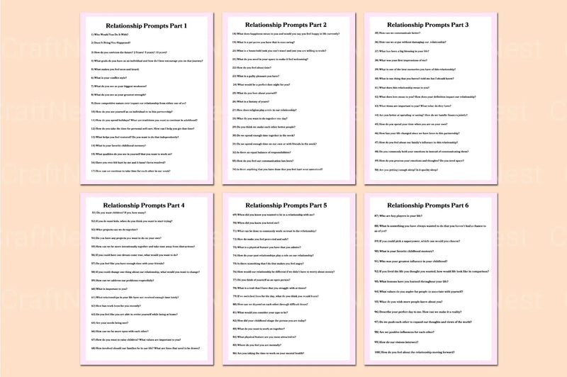 Engaging Relationship Prompts for Deeper Connections - CraftNest - Digital Crafting and Art