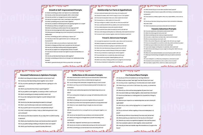 Engaging Relationship Prompts for Deeper Connections - CraftNest - Digital Crafting and Art