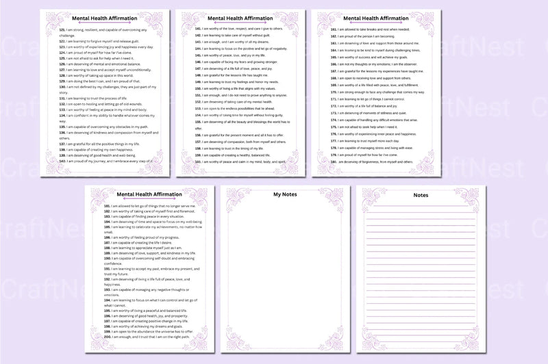 Mental Health Affirmation for Wellbeing - CraftNest - Digital Crafting and Art