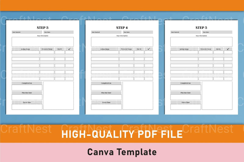 Side Hustle Project Planner Template on Canva - CraftNest - Digital Crafting and Art
