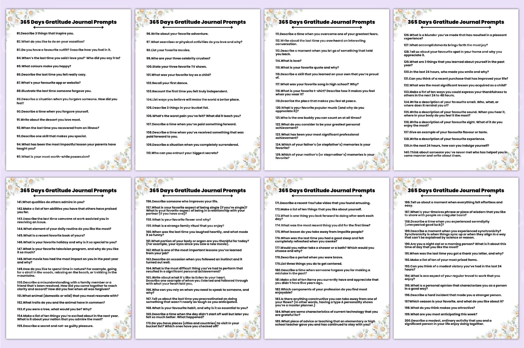 Daily Gratitude Prompts for Mindfulness - CraftNest - Digital Crafting and Art