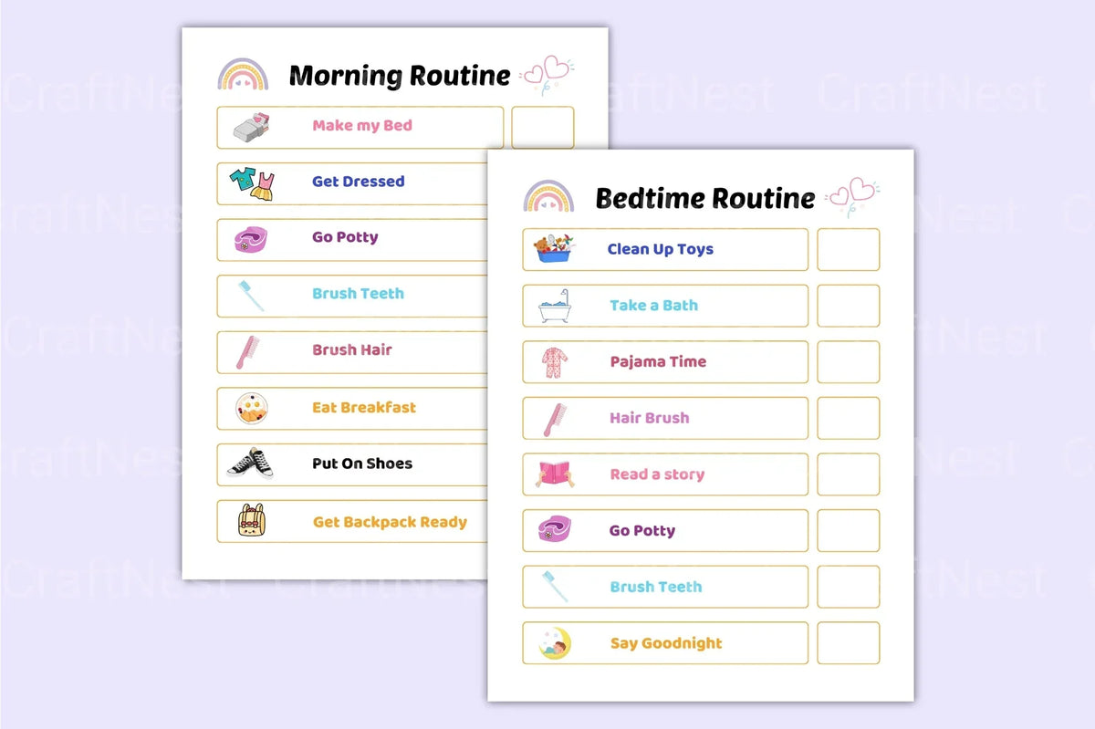 Apple Daily Routine Kids Routine Chart for Daily Activities