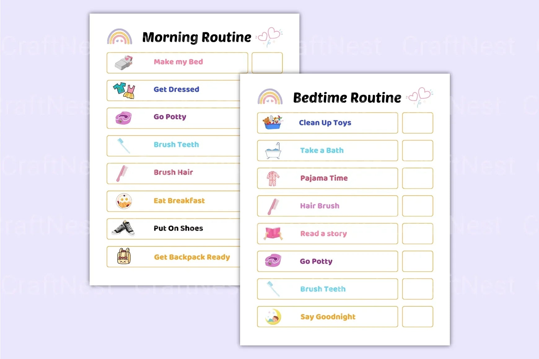 Kids Routine Chart for Daily Activities - CraftNest - Digital Crafting and Art