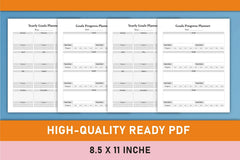 Yearly Goals Planner  Bundle - CraftNest - Digital Crafting and Art