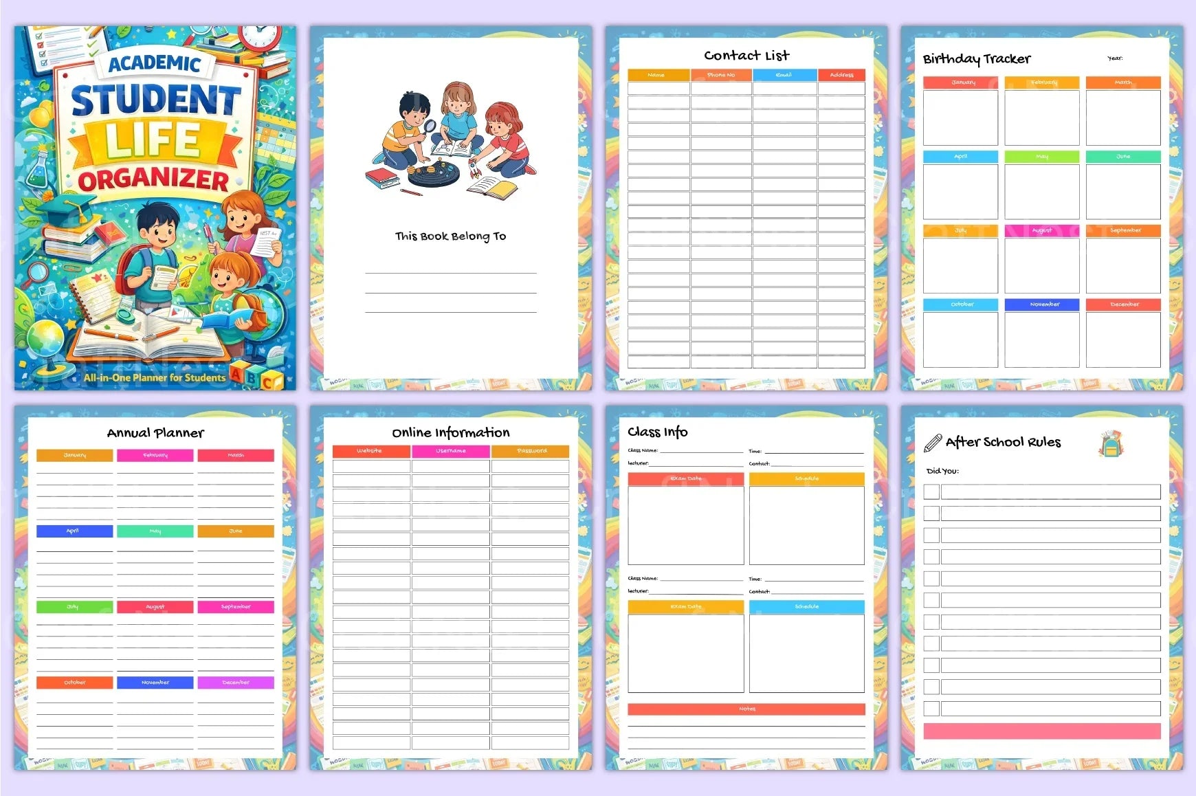 Academic Student Life Planner - CraftNest - Digital Crafting and Art