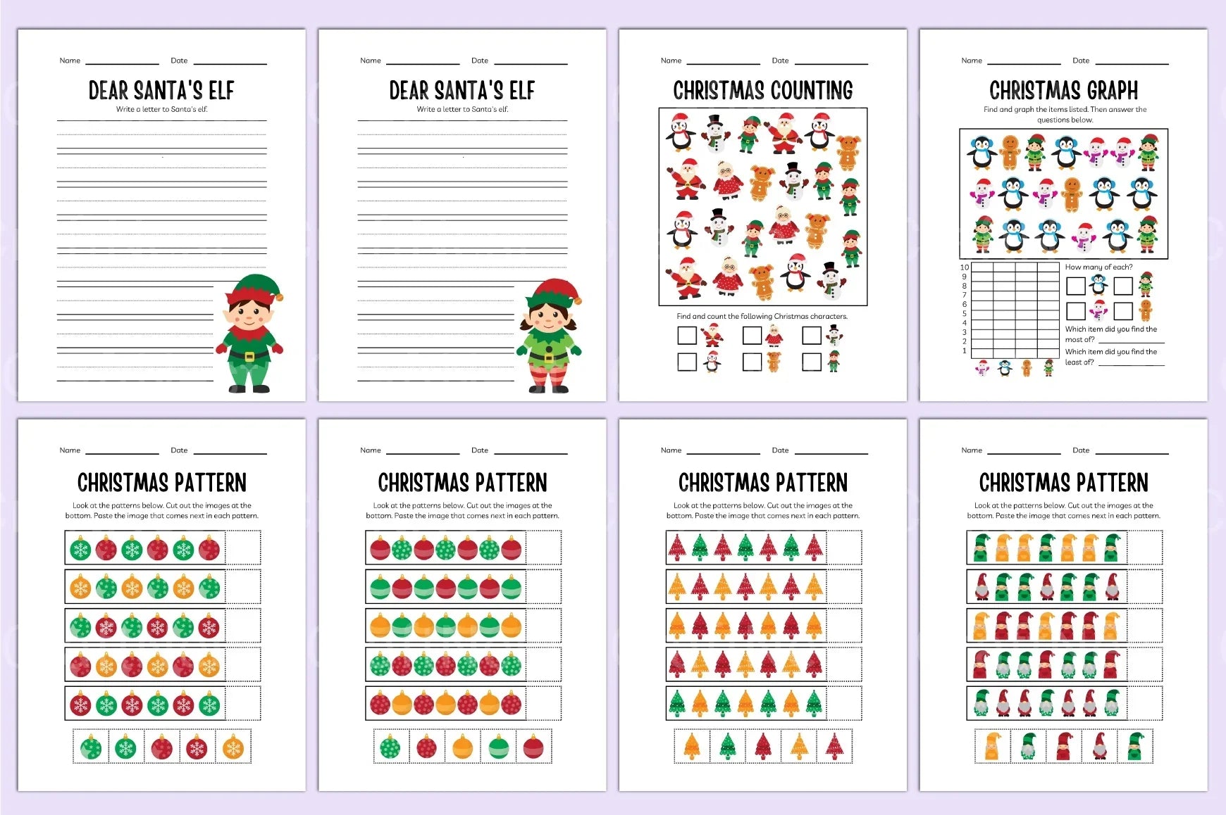 Kindergarten Christmas Workbook - CraftNest - Digital Crafting and Art