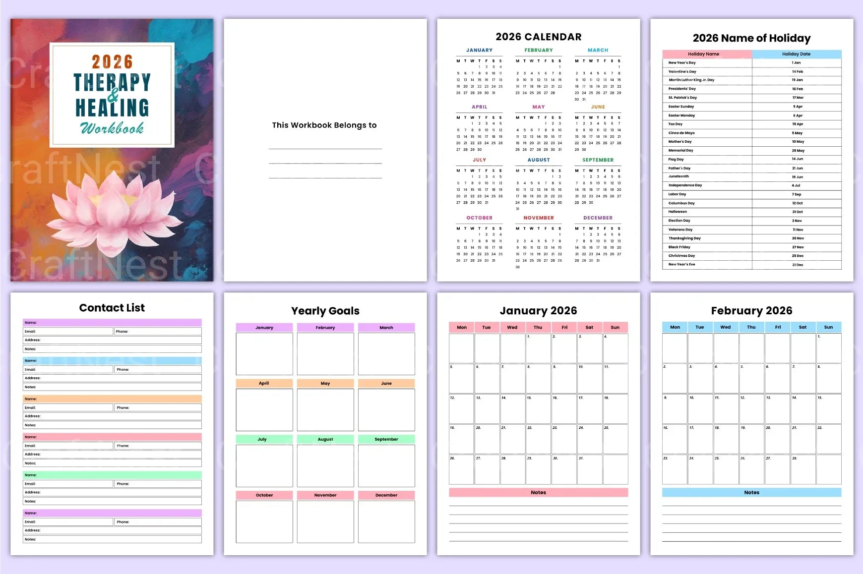 Therapy Healing Workbook for Personal Growth - CraftNest - Digital Crafting and Art
