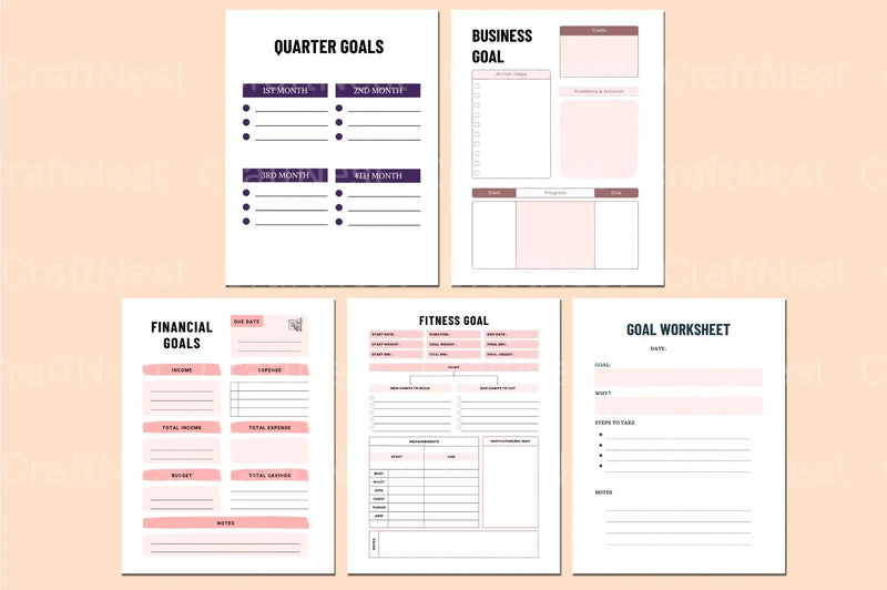 Goal Planning Workbook for Success - CraftNest - Digital Crafting and Art