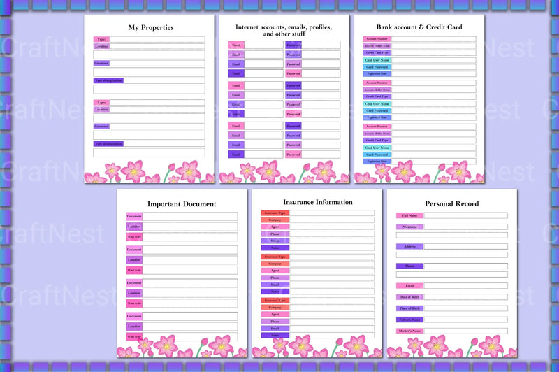 End of Life Planner Template - Canva - CraftNest - Digital Crafting and Art