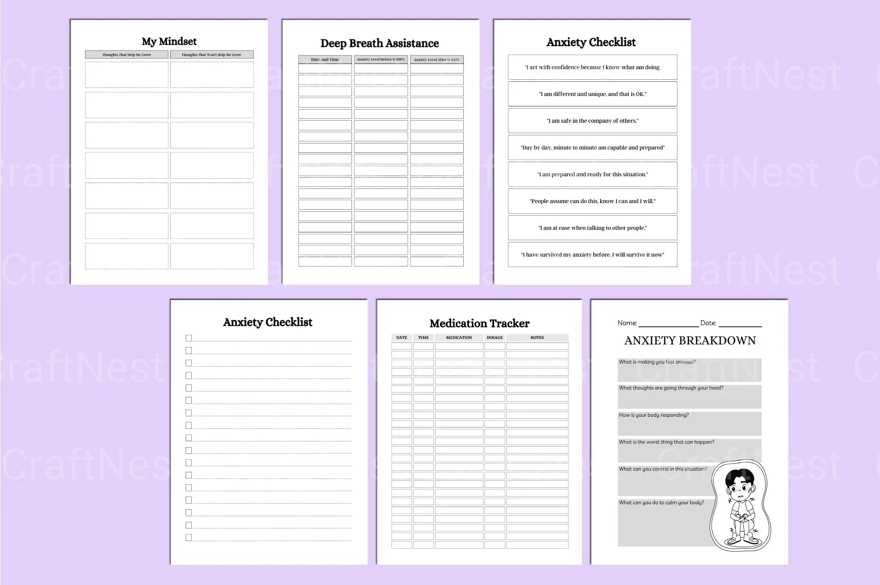 Mental Health Wellness Planner - CraftNest - Digital Crafting and Art