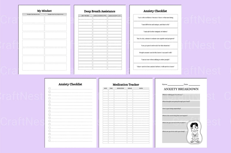 Mental Health Wellness Planner - CraftNest - Digital Crafting and Art