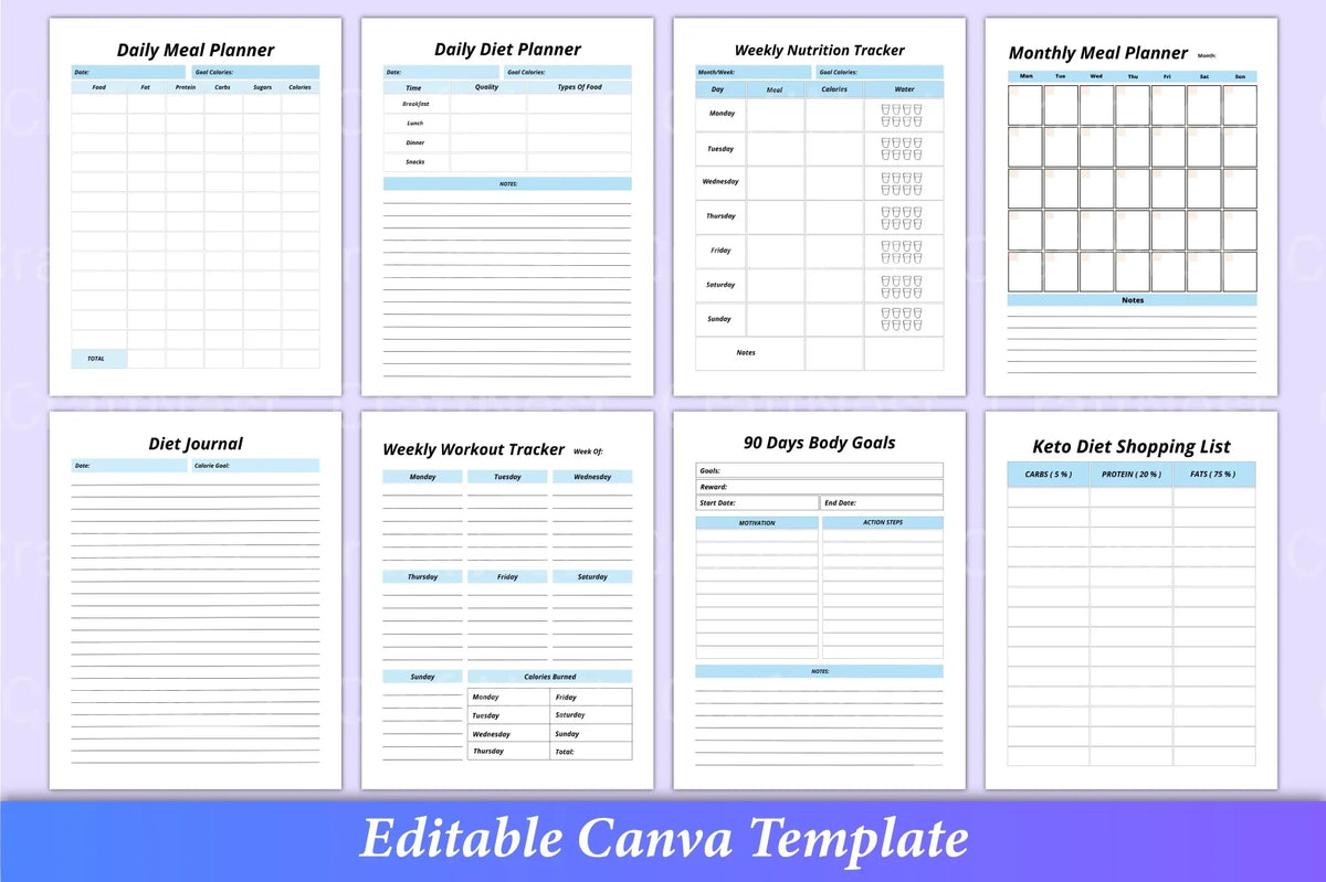 Keto Diet Planner Canva Interior