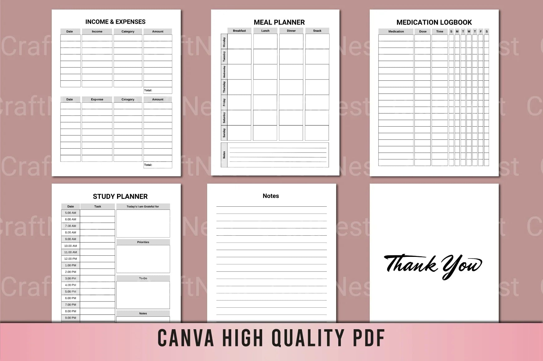 ADHD Planner for Effective Organization - CraftNest - Digital Crafting and Art