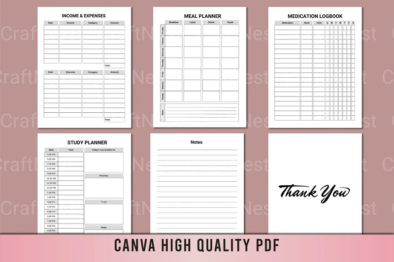 ADHD Planner for Effective Organization - CraftNest - Digital Crafting and Art