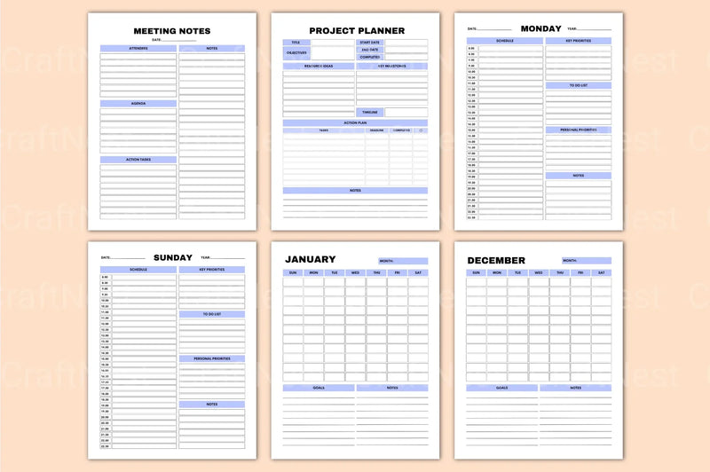 Work From Home Planner - CraftNest - Digital Crafting and Art