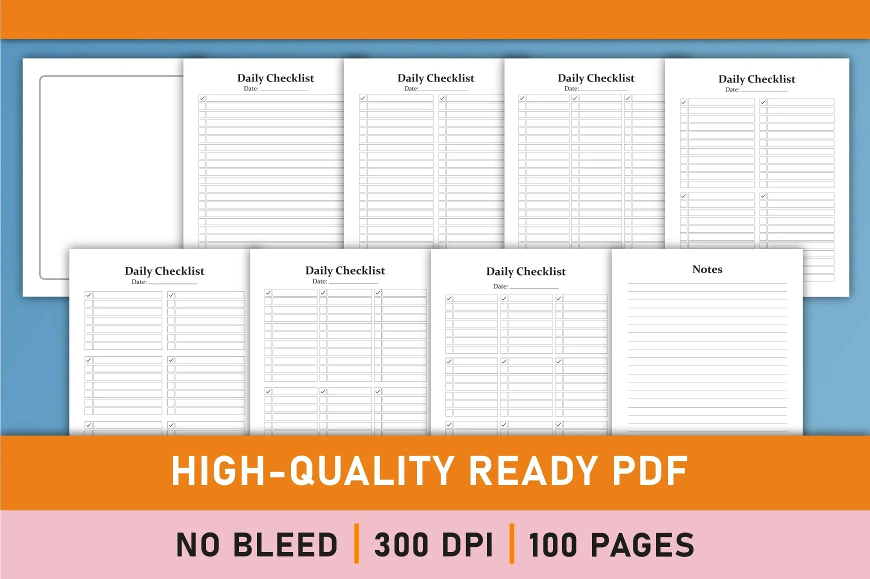 Daily Checklist Planner  Bundle - CraftNest - Digital Crafting and Art