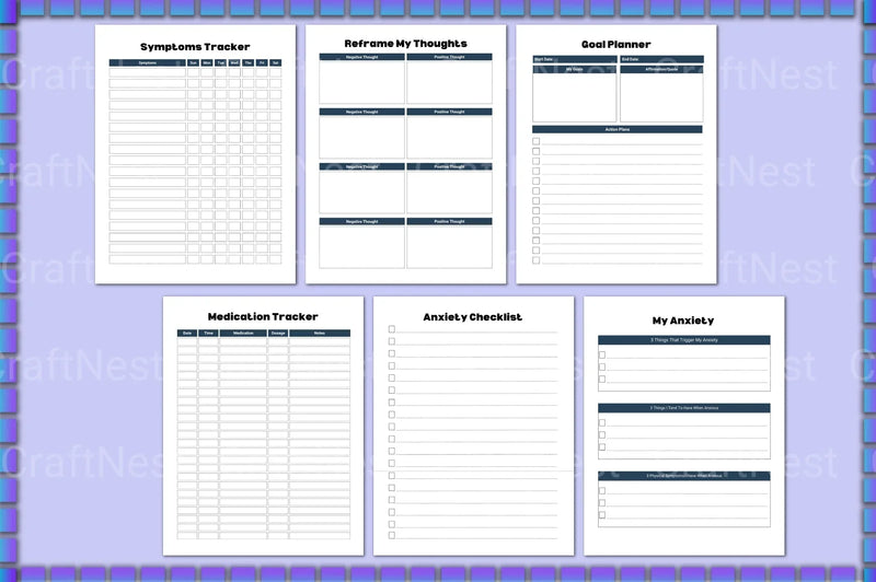 Mental Health Planner for Well-being and Organization - CraftNest - Digital Crafting and Art