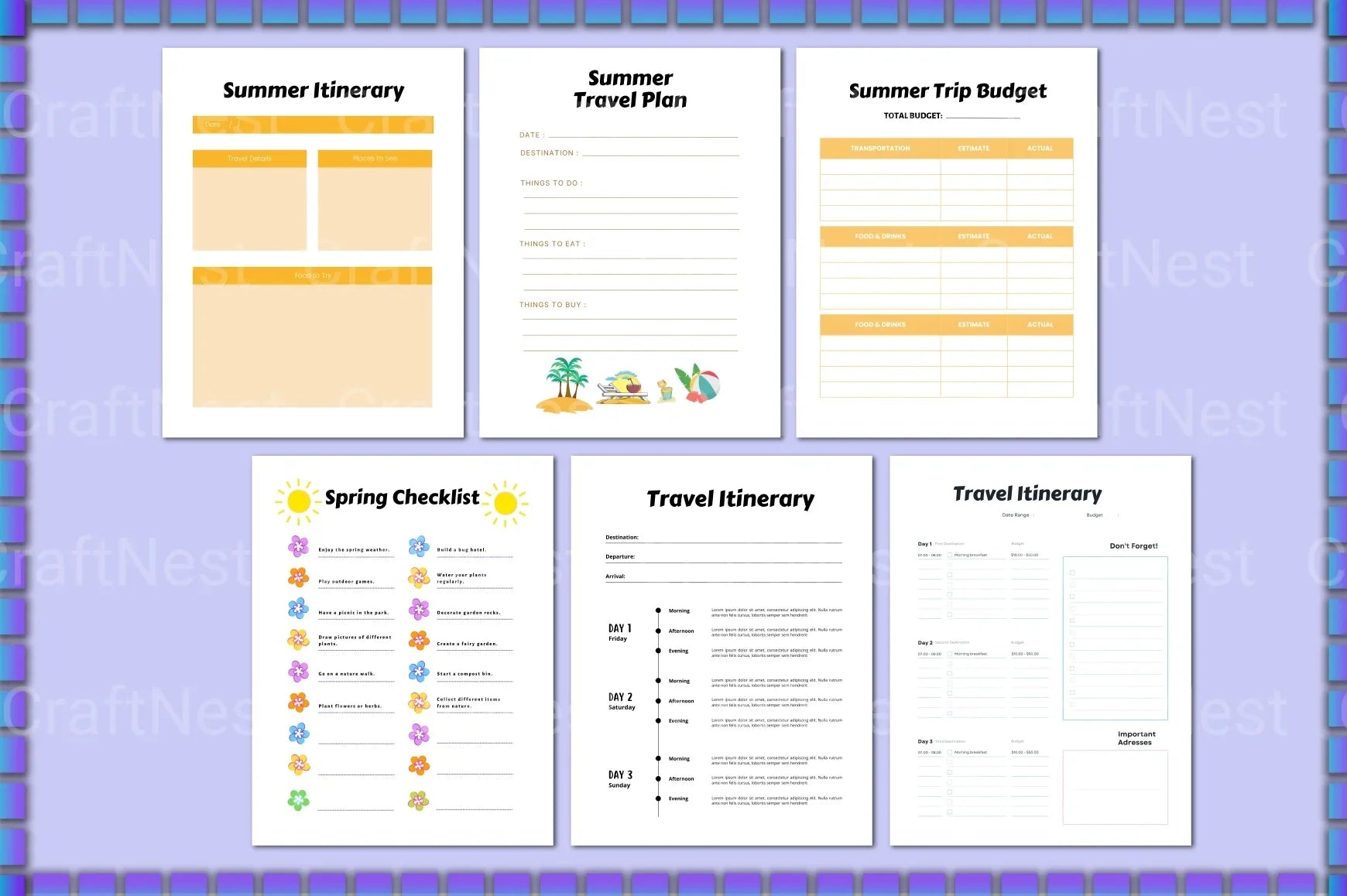 Summer Planner for Kids - Canva Template - CraftNest - Digital Crafting and Art