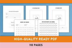 Day Weight Loss Planner - Printable Bundle - CraftNest - Digital Crafting and Art
