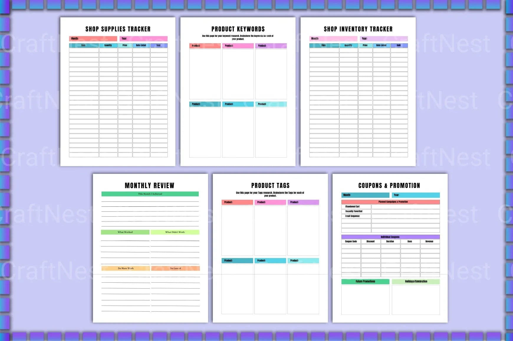 Online Business Planner - CraftNest - Digital Crafting and Art