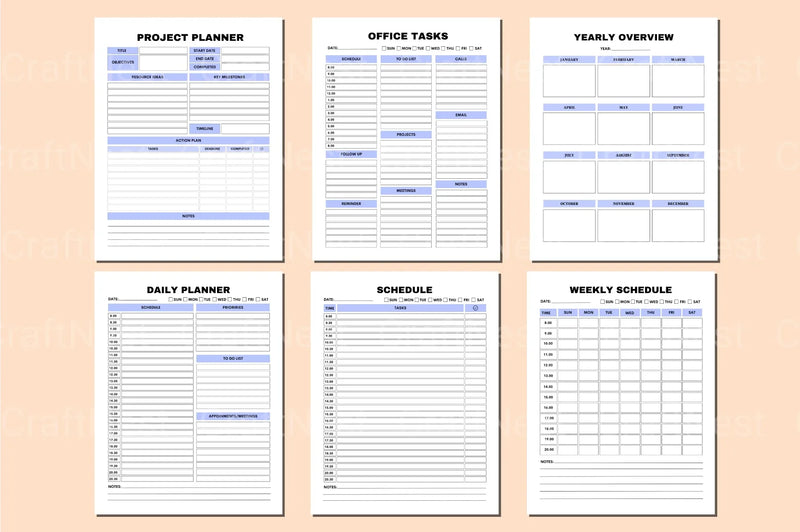 Office Tasks Planner - CraftNest - Digital Crafting and Art