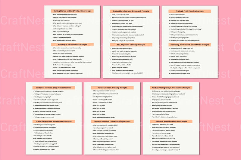 Etsy Seller Starter Guide: Essential Prompts for Success - CraftNest - Digital Crafting and Art