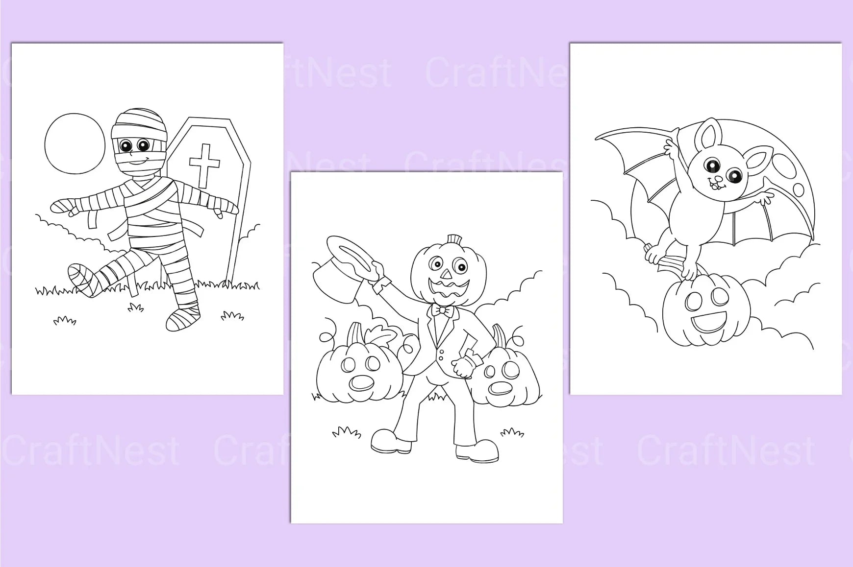 Cute Halloween Coloring Pages - CraftNest - Digital Crafting and Art