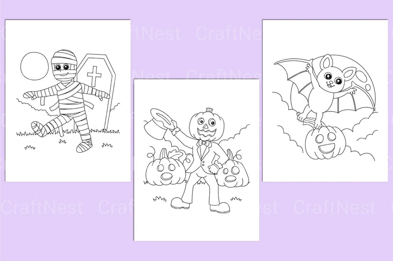 Cute Halloween Coloring Pages - CraftNest - Digital Crafting and Art