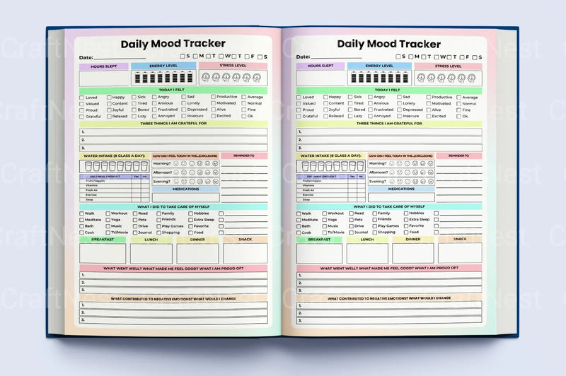 Days Mood Tracker from 100 - CraftNest - Digital Crafting and Art