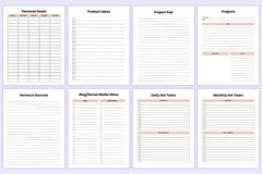 Side Hustle Planner for Entrepreneurs - CraftNest - Digital Crafting and Art