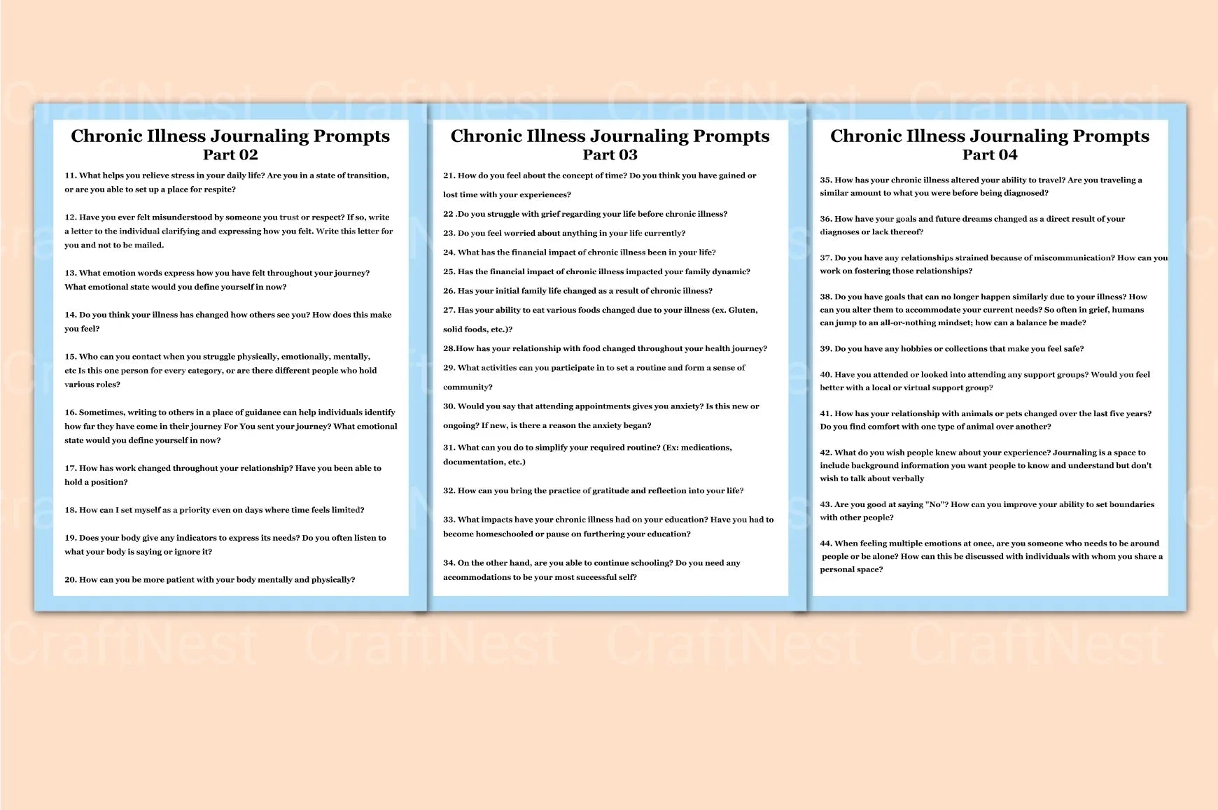Chronic Illness Reflection Prompts for Personal Growth - CraftNest - Digital Crafting and Art