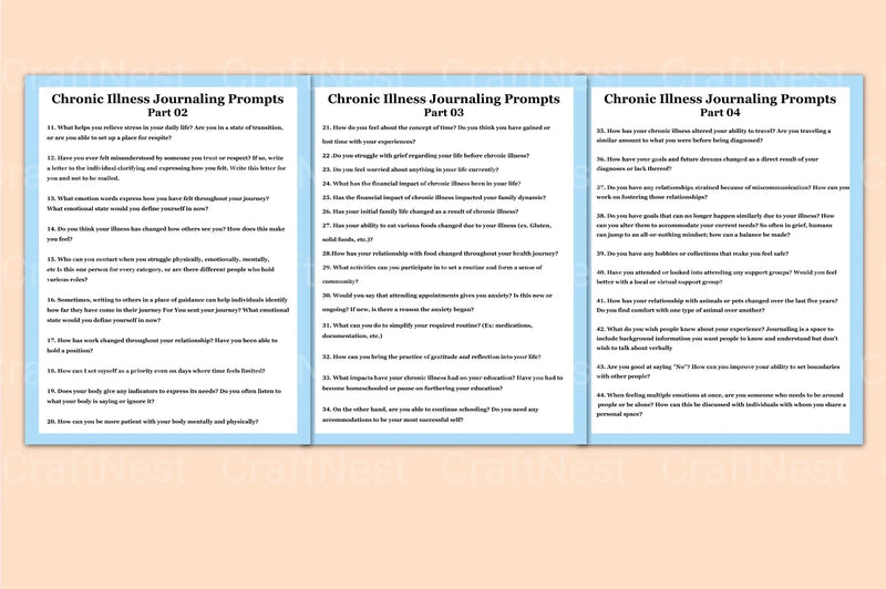 Chronic Illness Reflection Prompts for Personal Growth - CraftNest - Digital Crafting and Art