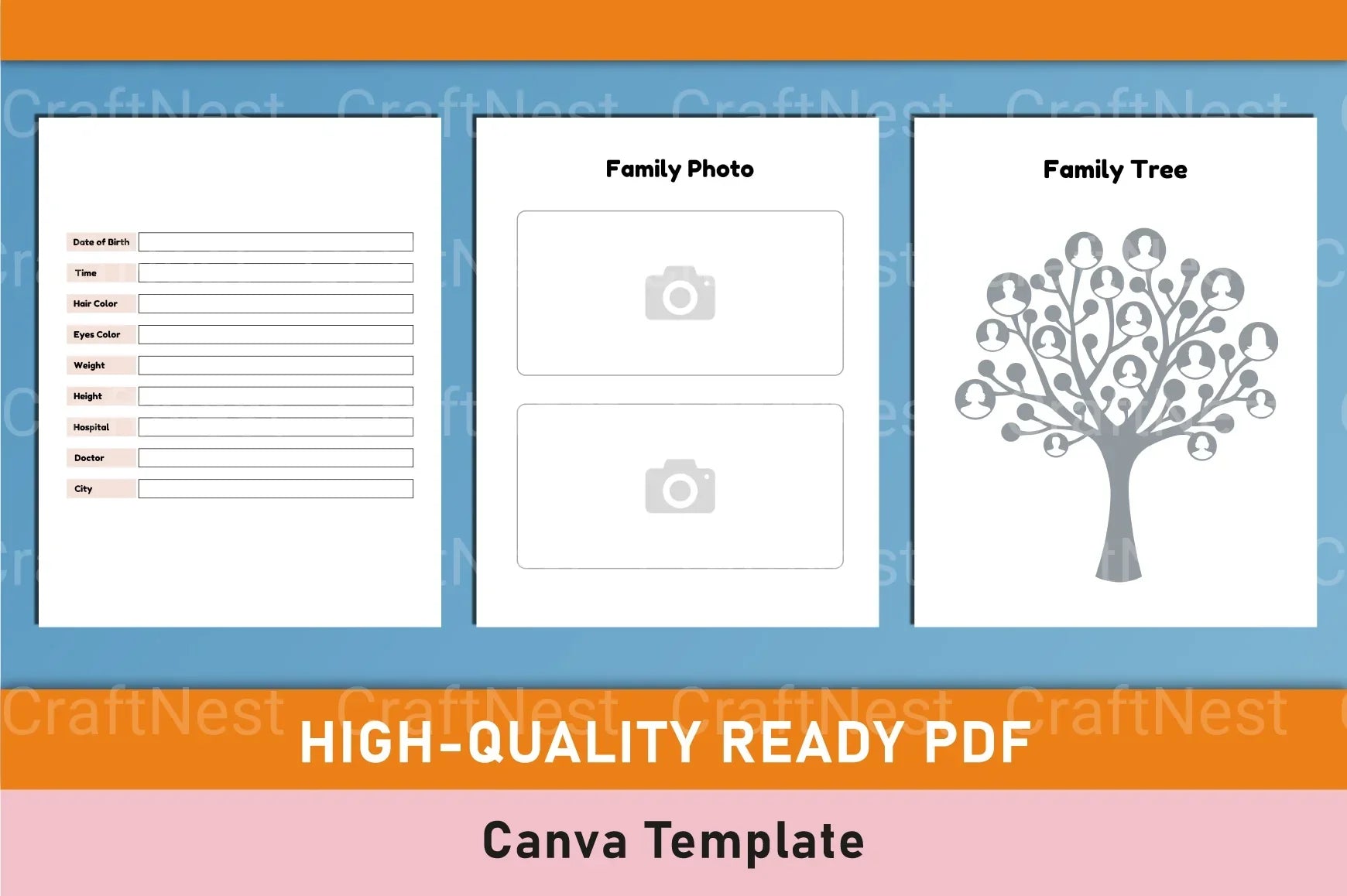 Baby Memory Book Template - Canva Design - CraftNest - Digital Crafting and Art
