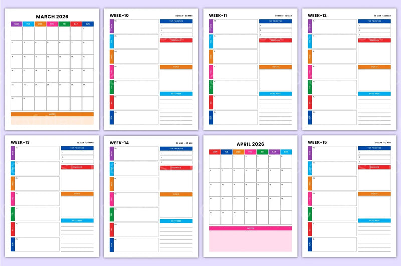 Weekly Planner Organizer - CraftNest - Digital Crafting and Art