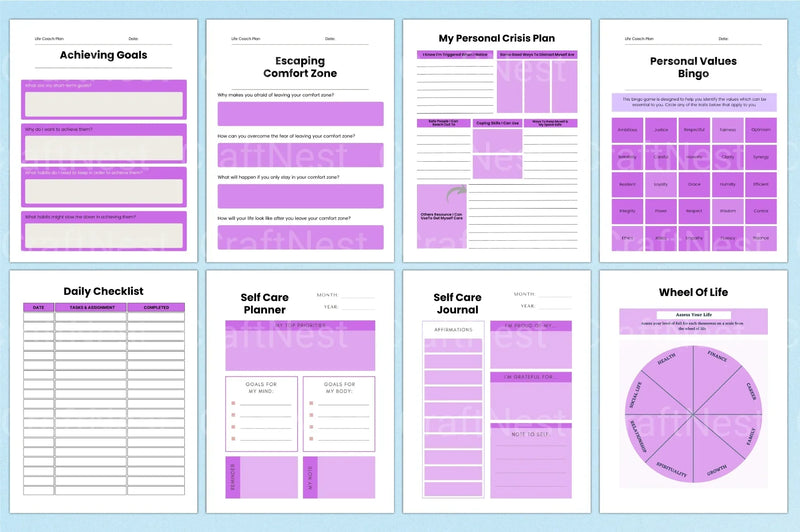 Life Coaching Planner for Personal Growth - CraftNest - Digital Crafting and Art