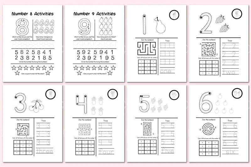 Dot the Numbers Workbook for Kids - CraftNest - Digital Crafting and Art