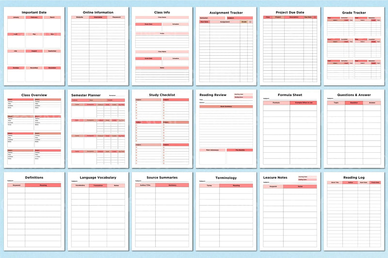 Student Planner Template on Canva - CraftNest - Digital Crafting and Art