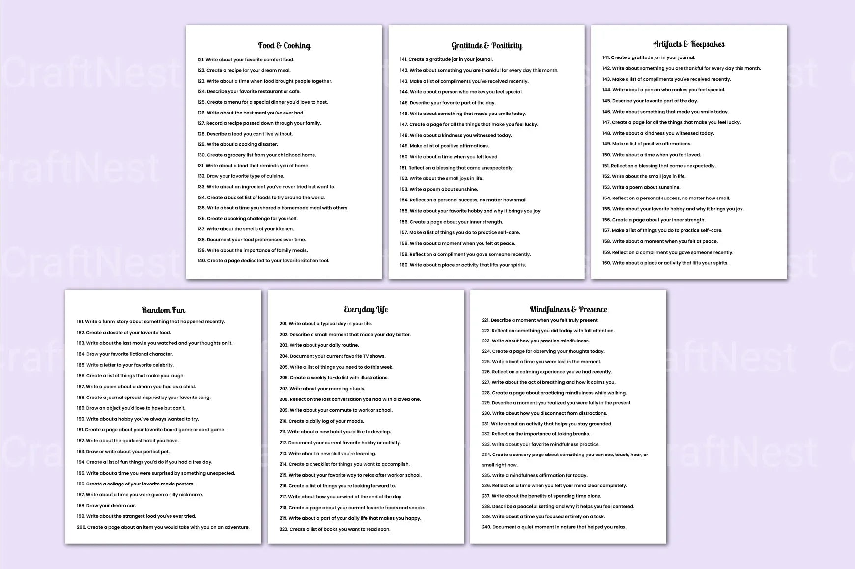 300 Creative Prompts for Inspiration - CraftNest - Digital Crafting and Art